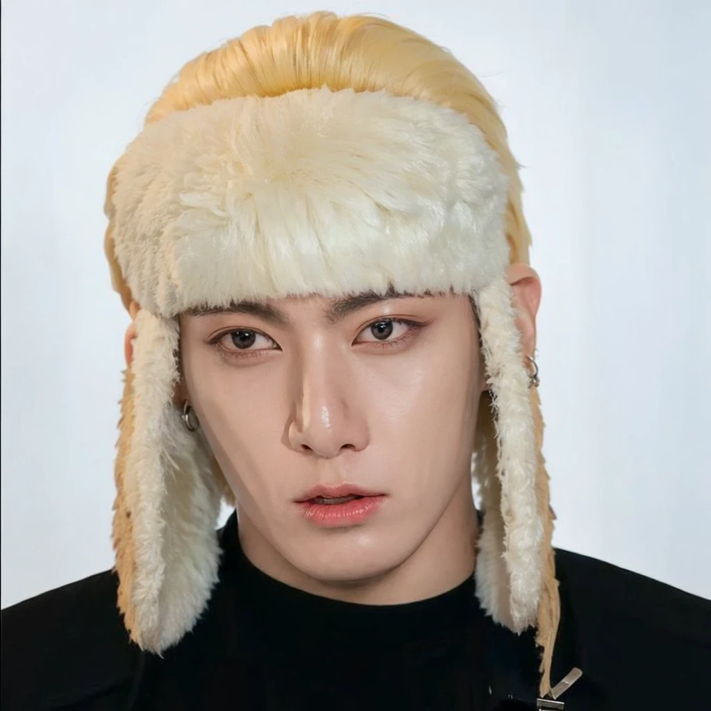 blurred image of a man in a leather jacket and earrings, Jungkook, cai xukun, Jinyoung Canela, hyung tae, portrait of kpop idol, Album art, TaeJune Kim, ten lee, solo photoshoot, korean artist, 由杨J, official photo, inspired by jeonseok lee, young wan angel, high-quality portrait, official fanart
