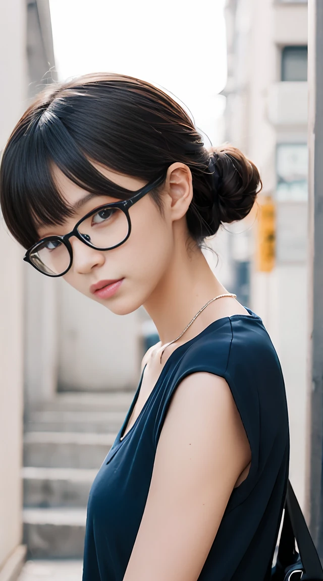 Megane, 20s, female, One Piece, I'm walking, Japanese anime style illustration, please.