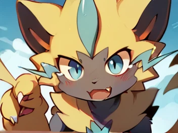 Pokemon Zeraora male Shota Yellow hair Show the whole body
