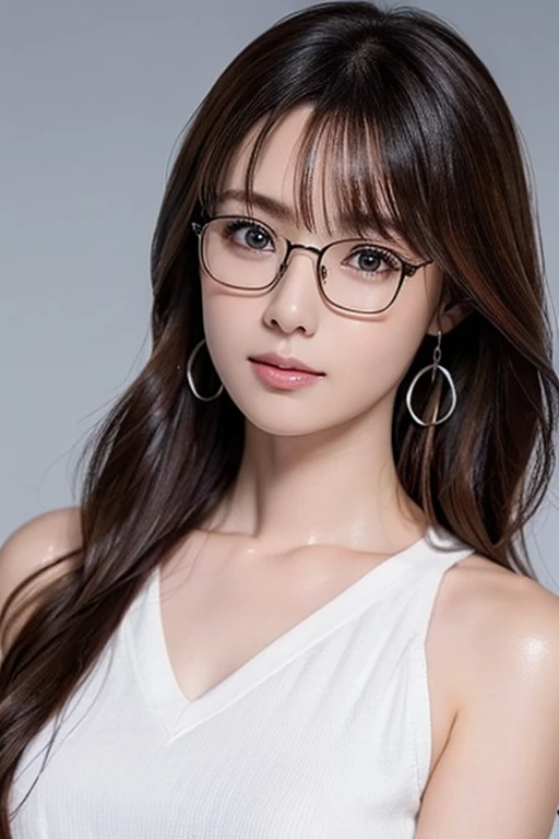 Highest quality、masterpiece、High sensitivity、High resolution、Detailed Description、Slender women、Glasses、Casual clothes、