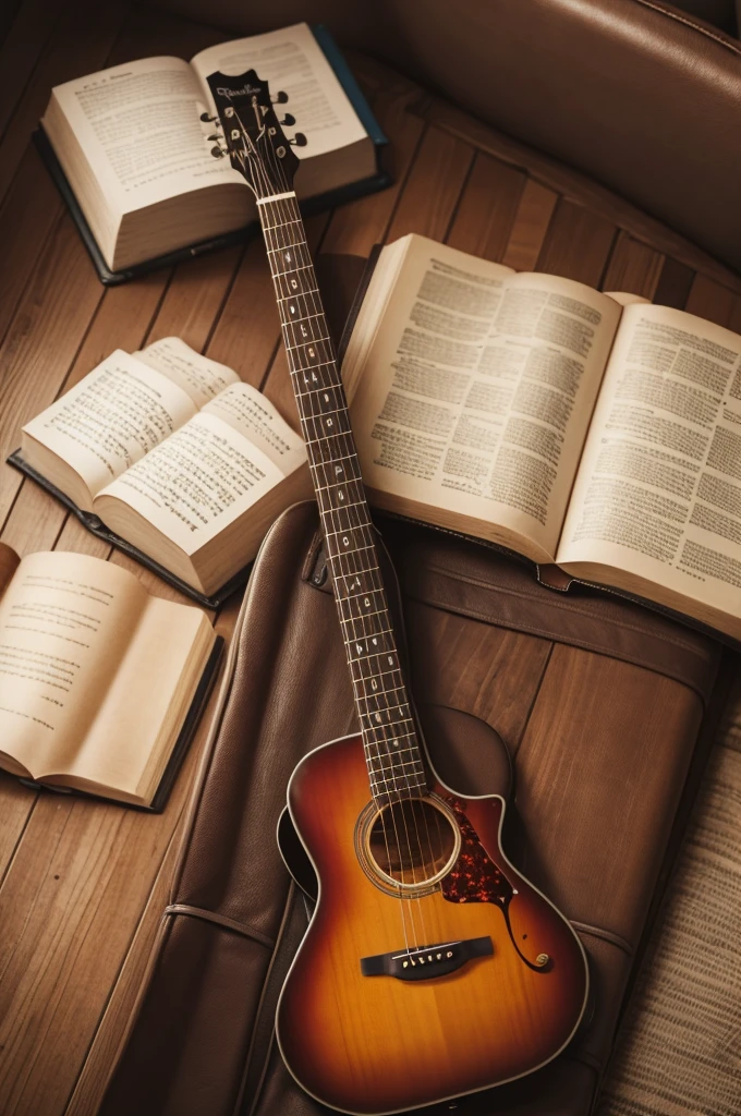 Guitar and Bible together
