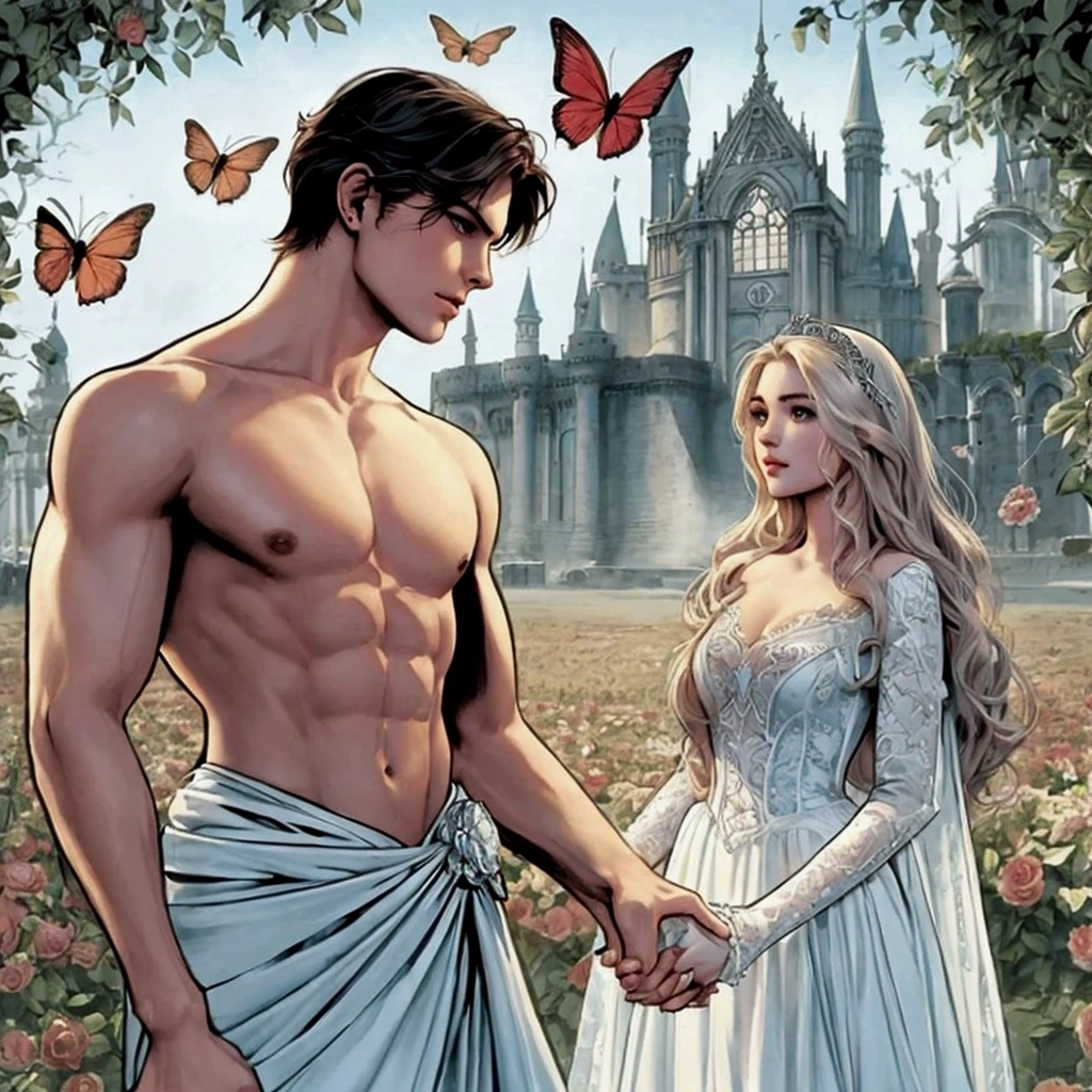 a close up of a person holding a hand near a woman, romance novel cover, charlie bowater and mark brooks, edmund blair and charlie bowater, zenescope, comic cover art, charlie bowater and artgeem, j. scott campbell, romantic storybook fantasy, castle scene manga, official art, frank cho, j scott campbell, graphic novel cover art