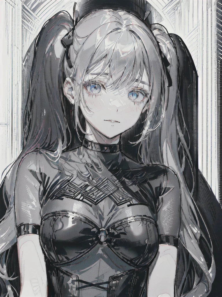 Close-up of a woman wearing a black corset and black top, perfect Gray-haired girl, Gray-haired少女, Enchanting anime girl, Gray-haired, Gray-hairedティファ・ロックハート, Cute girl anime visuals, Gray-haired, Ahegao face, Anime girl in a black dress, Attractive anime girl, Ahegao, Gray-haired lady, Beautiful Anime Girls