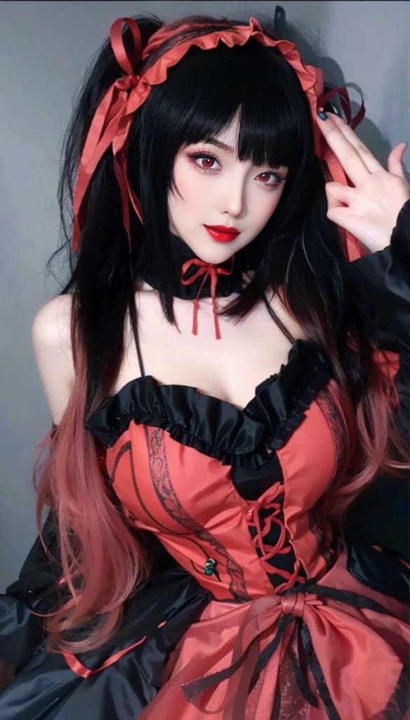 Game Art,CG Animation,Best image quality,Maximum resolution,8K picture quality,(A bust photo),(portrait),(Head close-up),(Rule of Thirds),Unreal Engine 5 rendering works,20 year old girl,((Queen)),The eyes are very detailed,(Large Breasts),Elegance and nobility,Ray Tracing,Game CG,((3D Unreal Engine)),OC rendering reflection mode,4K,Ultra-clear,Translucent lace,Fair and plump figure,Pretty Face,Glossy Gel Coat,The Queen in a luxurious dress,Gorgeous clothing,Luxurious and exquisite jewelry,Colorful makeup,Mermaid Princess,red eyes,