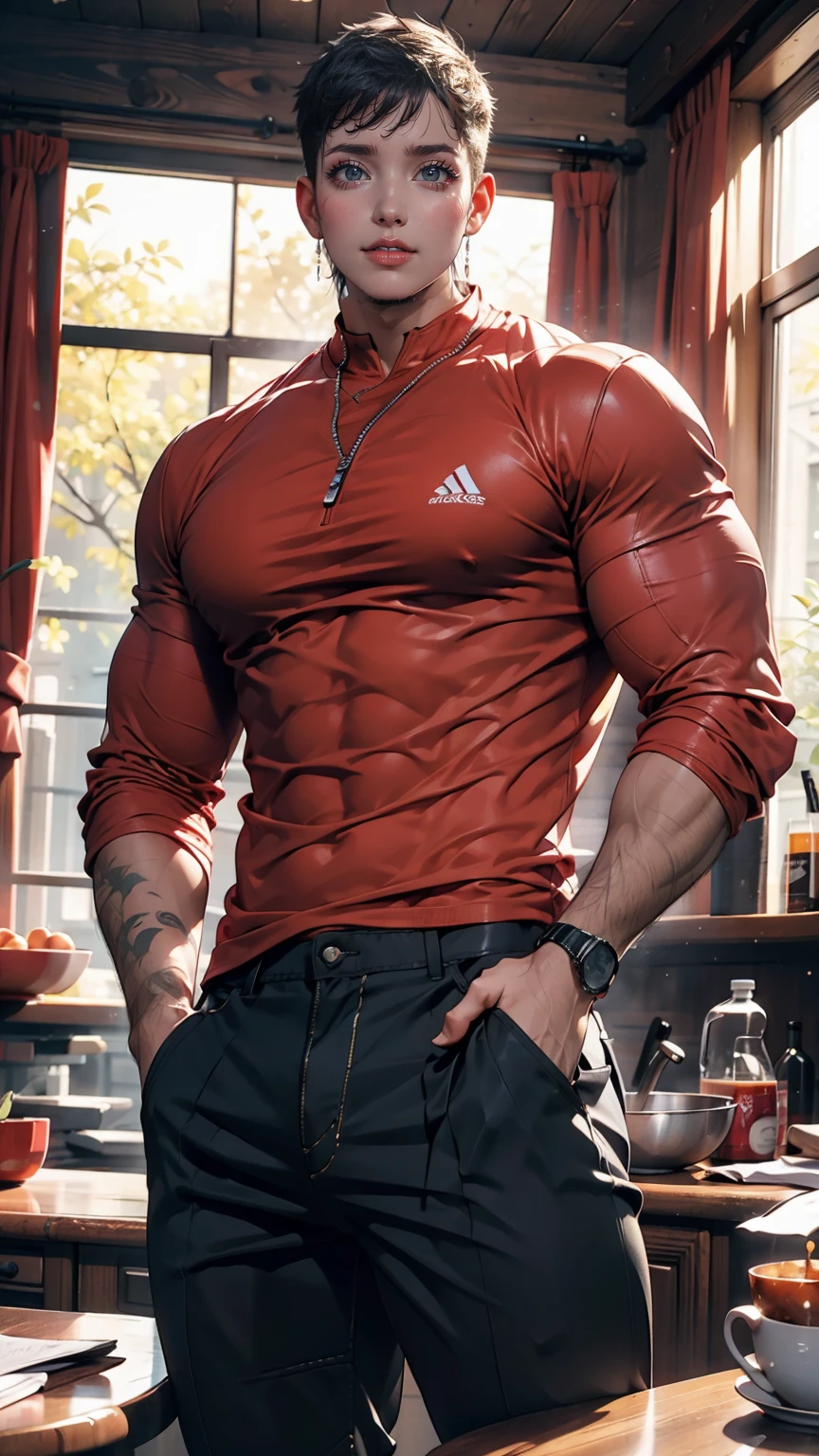 ((最high quality, 8K, masterpiece: 1.3, Ultra HD, high quality, 最high quality, High resolution, realism)) 、(High color saturation:1.0), (Very detailed肌), (最high quality:1.0), (超High resolution:1.0) ,(Realistic:1.0), (Very detailed:1.0), (8K, RAW Photos:1.1), thin、thin, Muscular body'A toned body like an athlete's、Fujiko Mine、I'Top of a skyscraper at night、Nice body、Wearing a black motorcycle jumpsuit、Unzip your pants enough to expose your cleavage