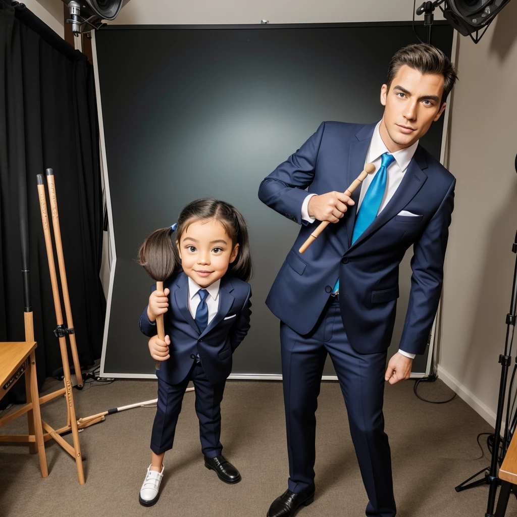 A cartoonstick man photo in formals clothes for pfp in the studio