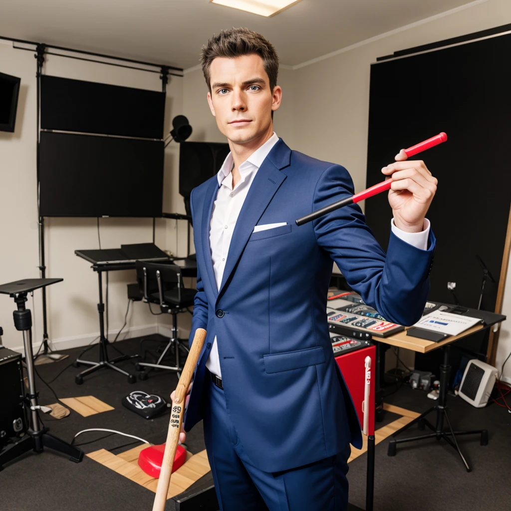 A cartoonstick man photo in formals clothes for pfp in the studio
