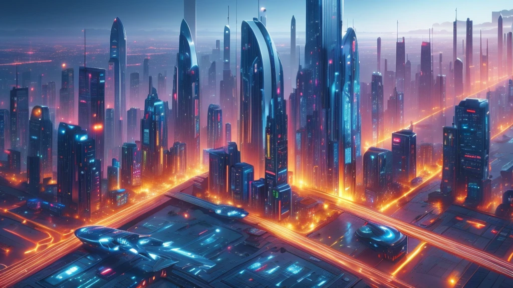 image taken from behind the shoulder of a GIRL with her back turned and DRESSED IN A HOOD from a balcony of a futuristic building with, She is looking at an aerial view of an ultra-futuristic North American megalopolis, view of the entire city with many metal buildings and houses in dark colors from dark blue to black, a cidade tem tons de cinza metal, has smoky metal structures , industrial environment with smoke and fog around, carros escuros nas ruas, desert megalopolis, trilhos e trens modernos de de metal passando estre as ruas da cidade, tall futuristic metal buildings, many ultra modern buildings around, , as realistic as possible, As detailed as possible, Science fiction