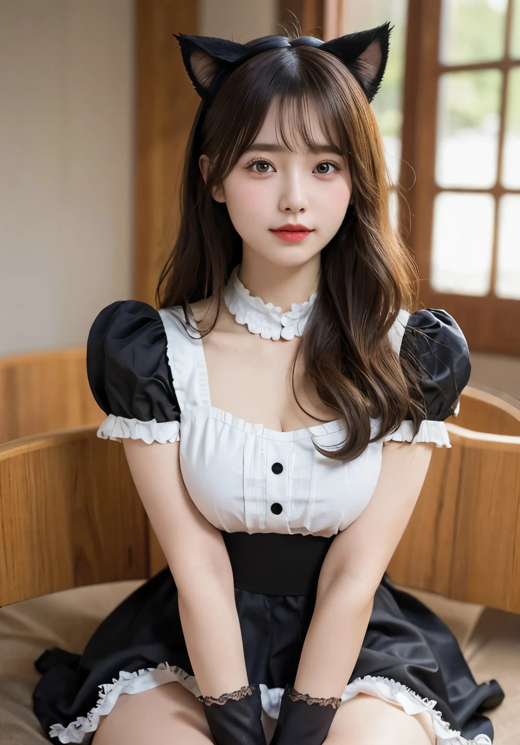 What's the big deal ,丰满的Cat ears,,livestock,Thigh width,Race,,白色maid outfit,Japanese ladies,Cute maid,Cat ears的女人,Horse harness,Kangjie,Realistically,emphasize,Top quality,masterpiece,1 girl 1 girl,curls,Pale complexion,Cat ears,Cat Eyes,Thick eyebrows,thick lips,Scar on right eye,freckle,,Small waist,Thigh width,Thigh gap,,maid outfit,,,What's the big dealboobediuml breasts,Sweating in the legs,,,best quality,masterpiece,Ultra-high resolution,(Honesty:1 girl.4 pieces),original photo,1 A girl A girl,Mature,,Light,Moody,Innocent,Smile