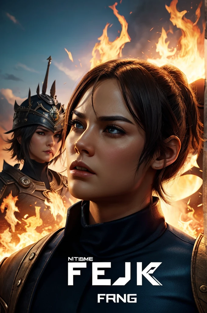 Make a free fire gaming logo and writed in mid " JODEX FF " and angry character in background.