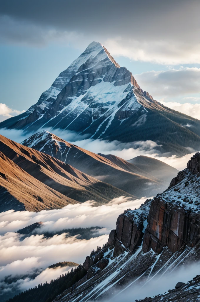 Create mountain image on which rain happen