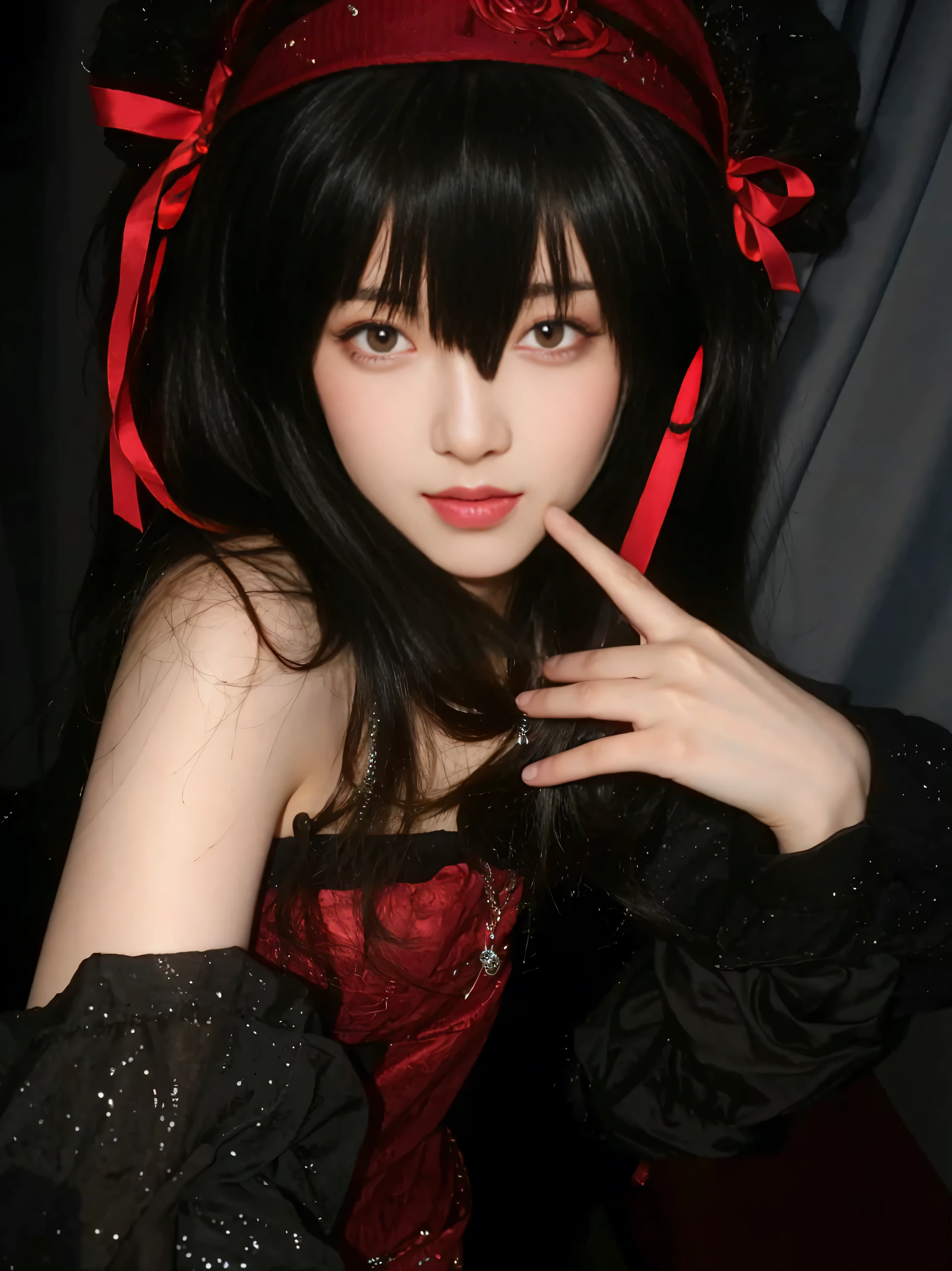 Game Art，CG Animation，Best image quality，Maximum resolution，8K picture quality，(A bust photo)，(portrait)，(Head close-up)，(Rule of Thirds)，Unreal Engine 5 rendering works，20 year old girl，((Queen))，The eyes are very detailed，(Large Breasts)，Elegance and nobility，Ray Tracing，Game CG，((3D Unreal Engine))，OC rendering reflection mode，4K，Ultra-clear，Translucent lace，Fair and plump figure，Pretty Face，Glossy Gel Coat，The Queen in a luxurious dress，Gorgeous clothing，Luxurious and exquisite jewelry，Colorful makeup，Mermaid Princess，red eyes,