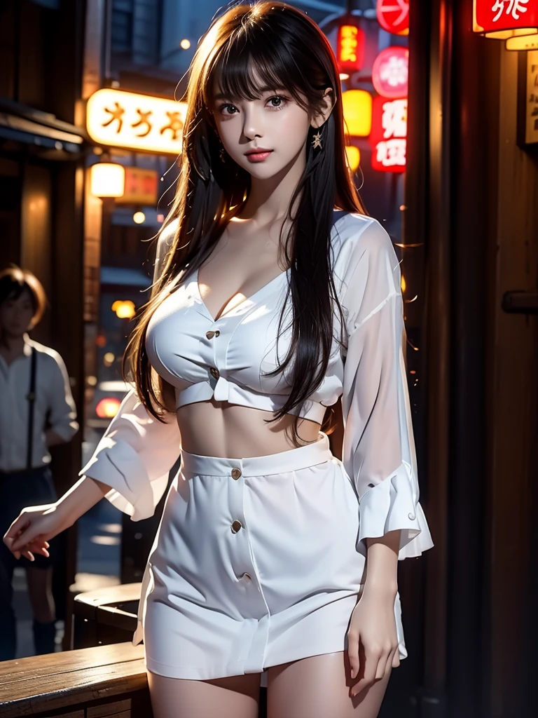((masutepiece:1.4), (of the highest quality:1.4), (Realistic:1.7), By Luis Royo, Beautiful Girl, Super beautiful girl, ((1girl in:1. 4), Shiny natural skin texture, Authors: By Luis Royo, 19 years old, (Cute tattoos:1. 4), (Two arms: 1.4, Two legs: 1.4), (Perfect female body: 1.4), (Perfect female body: 1.) 4), Portrait photo of a girl, Close-up photos,((low angles)), Fantasy Art, Soft front light, Beautiful expression, Kawaii face, Beautiful breasts, Large Full Breasted: 1. 2, Beautiful buttocks, Fine eyes, Clear and eye-catching, beautiful and alluring, Beautiful eyes, thin waist, Raw photo, Red lips, Long hair (High school girl in uniform),, ((Translucent off-the-shoulder white shirt)), (Red bow tie) ((Flip up your skirt)), 1 Screen View, (Woman drinking a drink at a buffet on a train), (sexyposture), (the milky way in the sky), (No bra), ((White lace panties visible)),, (Skirt soars in the wind)),((up skirt))