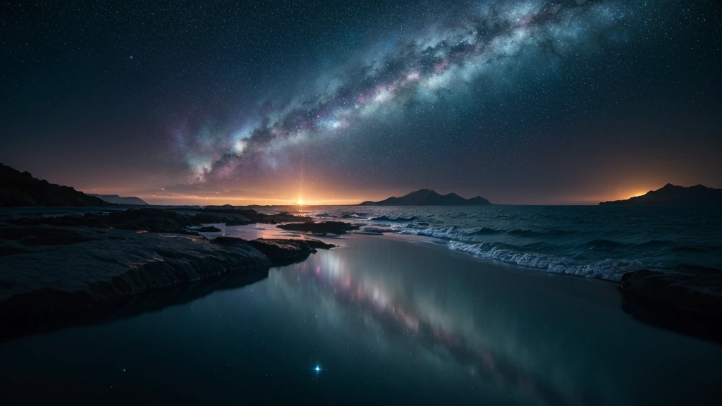 best quality, 4k, highres, (masterpiece:1.2), ultra-detailed, (realistic:1.37), HDR, (vivid colors), (physically-based rendering), (sharp focus), galaxy in sea, (stars), (crystal clear water), (ripples), (reflective surface), (sparkling), (cosmic beauty), (endless expanse), (galactic swirls), (serene atmosphere), (majestic), (magical), (dreamlike), (universe within), (ethereal), (enchanting), (hidden treasures), (mysterious depths), (tranquil), (awe-inspiring), (sublime), (harmony), (turbulent waves), (celestial), (interstellar journey), (surrounded by stars), (cosmic energy), (deep space exploration), (diving into the unknown), (starry night), (mesmerizing), (limitless possibilities), (timeless beauty), (fathomless), (captivating)