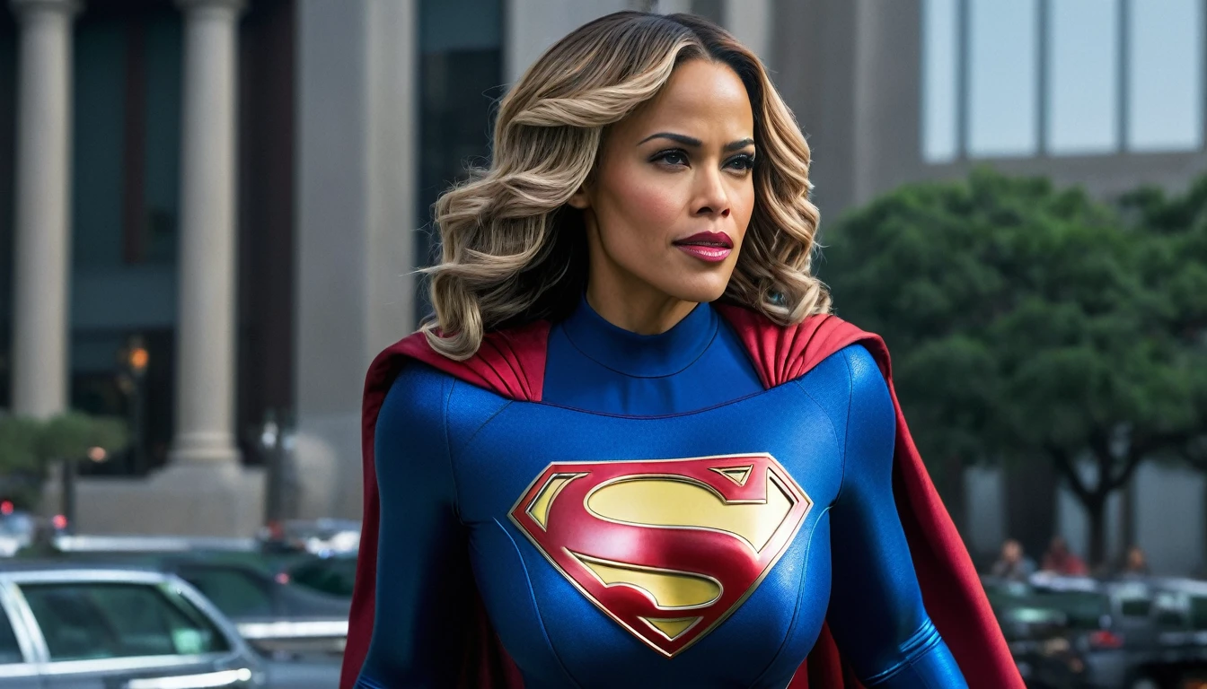 super breasts; Paula Patton Supergirl 2000s movie costume; HD. Photograph, ((realism)), extremely high quality RAW photograph, ultra detailed photograph, sharp focus, high resolution, (detailed skin:1,3),high quality, film grain, Fujifilm XT3,Highly Detailed, movie, (Cinematic Photo:1.3) of (Realistic:1.3).