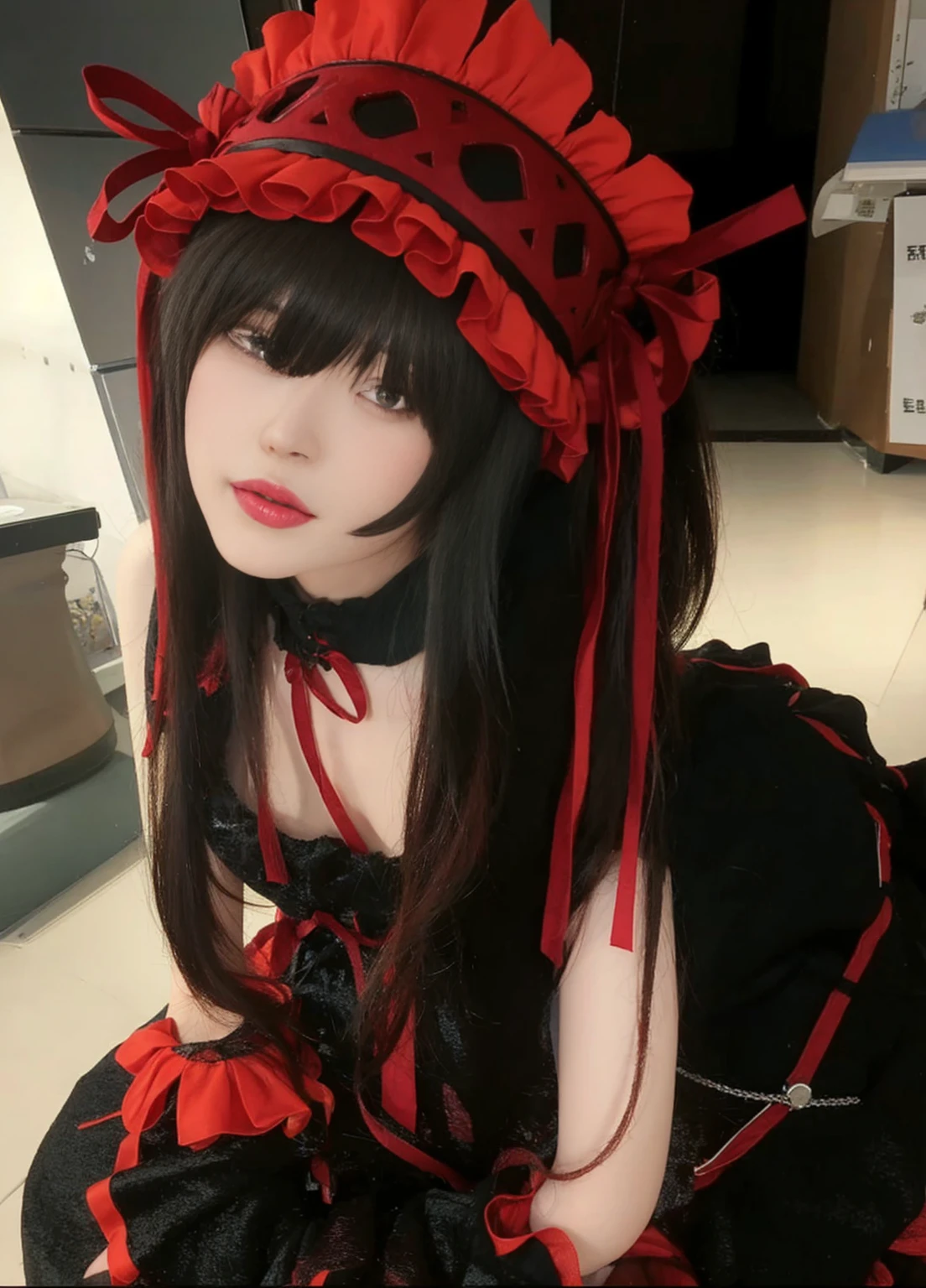 Game Art,CG Animation,Best image quality,Maximum resolution,8K picture quality,(A bust photo),(portrait),(Head close-up),(Rule of Thirds),Unreal Engine 5 rendering works,20 year old girl,((Queen)),The eyes are very detailed,(Large Breasts),Elegance and nobility,Ray Tracing,Game CG,((3D Unreal Engine)),OC rendering reflection mode,4K,Ultra-clear,Translucent lace,Fair and plump figure,Pretty Face,Glossy Gel Coat,The Queen in a luxurious dress,Gorgeous clothing,Luxurious and exquisite jewelry,Colorful makeup,Mermaid Princess,red eyes,