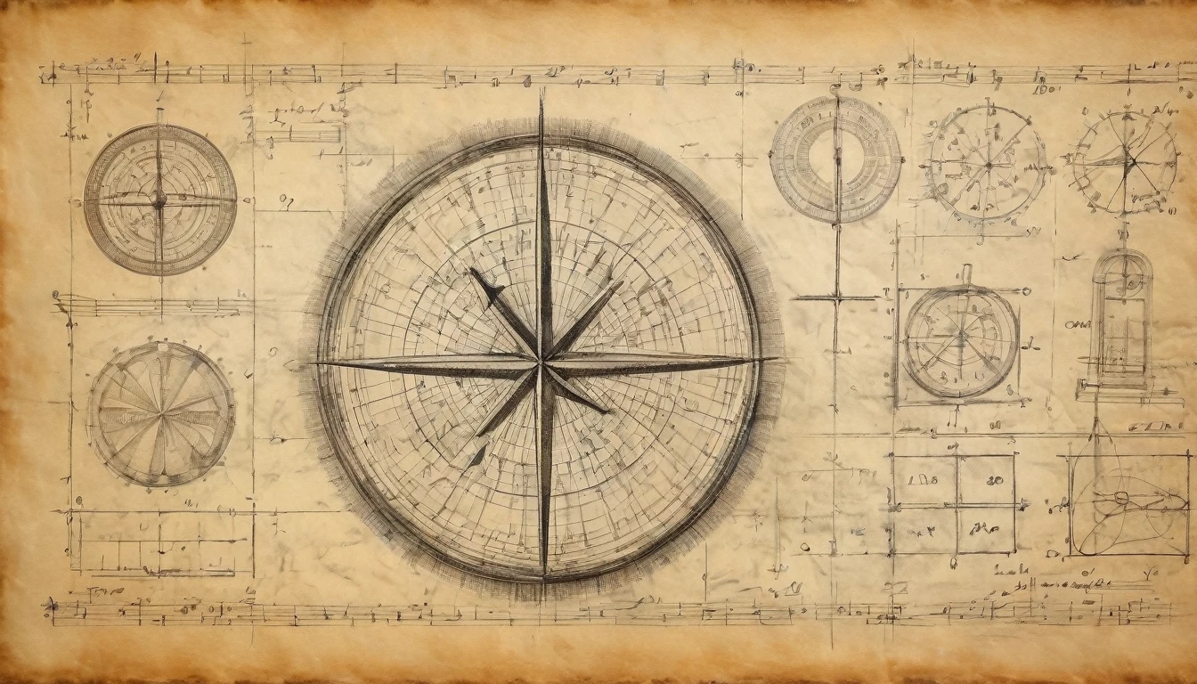 Mathematics, mathematical calculations,  charcoal pencil drawing on old paper