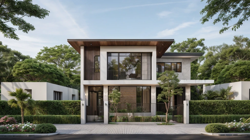 ((best quality)), ((masterpiece)), (detailed), perfect face, ((Masterpiece)), (best quality), (ultras Realistic), 8k, Raw photo, a rendering of a modern house with vietnamese roof anh brick yard , realistic garden, contemporary house, exterior design, wide establishing shot, modern house, in style of simplified realism, concept house, realistic building, front elevation view, wide angle exterior 2022, inter dimensional villa, building facing, sharp focus ilustration hq, modern style, realistic establishing shot, concept house, wide angle exterior 2022, precise architectural rendering, inter dimensional villa, award-winning render, front-view, mid-view, detailed rendering, architectural render, architecture render, modern house, architectural visualization, realistic architecture, insanely detailed rendering, exterior , trees landscape, sky wood paneled ceiling, a rendering of a modern house with a garden, precise architectural rendering, high quality rendering, award-winning render, professional render, beautiful 3 d rendering, beautiful rendering, architectural rendering, a photorealistic rendering, luxcore render, stunning render, an award winning digital render, beautiful rendered, high-quality render, architectural 3 d render, artistic render, a view of a garden with lots of flowers and plants, in a cottagecore flower garden, cottagecore flower garden, lush flowery outdoors, garden with flowers, flower garden summer morning, lots of plants and flowers, lush garden surroundings, lush chic garden, with a french garden, lush plants and flowers, home and garden, garden at home, homes and gardens, permaculture, with a garden, sustainable architecture, gardening, green house, homes and garden magazine, beautiful house on a forest path, vegetal architecture, a rendering of a modern house with a small balcony and a bancony , precise architectural rendering, modern house, contemporary house, concept house, street,