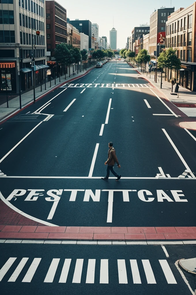 create a dramatic pedestrian, but instead of the line put "no escape" instead of using line for pedestrian