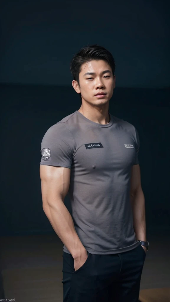 YA novel, realistically, 3d, two men hugging each other, see face, Take off your shirt., has clear muscles, Lean, Asian skin, short hair style, touch the back, embrace, light hits, In the building, On the bench, Hot Weather, Sweat beads, Oily skin, clear muscles, rope to tie hands, Blindfold, tense muscles