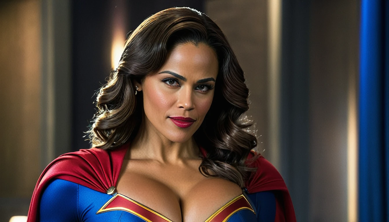 super breasts; Paula Patton Supergirl 1950s DC Comicis movie costume; ; HD. Photograph, ((realism)), extremely high quality RAW photograph, ultra detailed photograph, sharp focus, high resolution, (detailed skin:1,3),high quality, film grain, Fujifilm XT3,Highly Detailed, movie, (Cinematic Photo:1.3) of (Realistic:1.3). Super breasts.