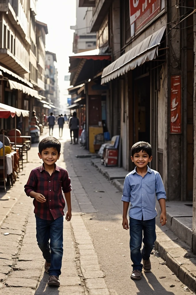 1. **Introduction Scene:**
- Show the bustling city where Samir lives, with busy streets and people going about their day.
- Introduce Samir, a young boy with a warm smile, helping his father at their food stal