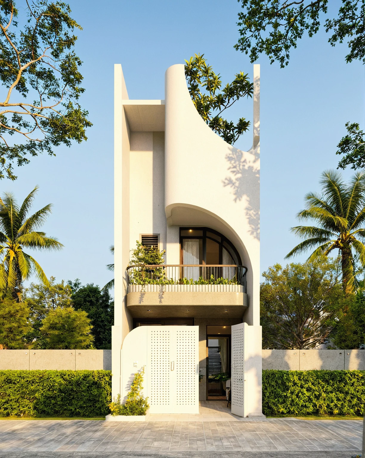 head of&#39;artwork, High quality, best quality, authentique, great detail, En plein air, villa de plain-piedXL, groupe aiai, style de maison moderne dans la rue ,stairs, white wall ,road,pavement, grass, trees, sky, nuvens, (day light:1.1)
