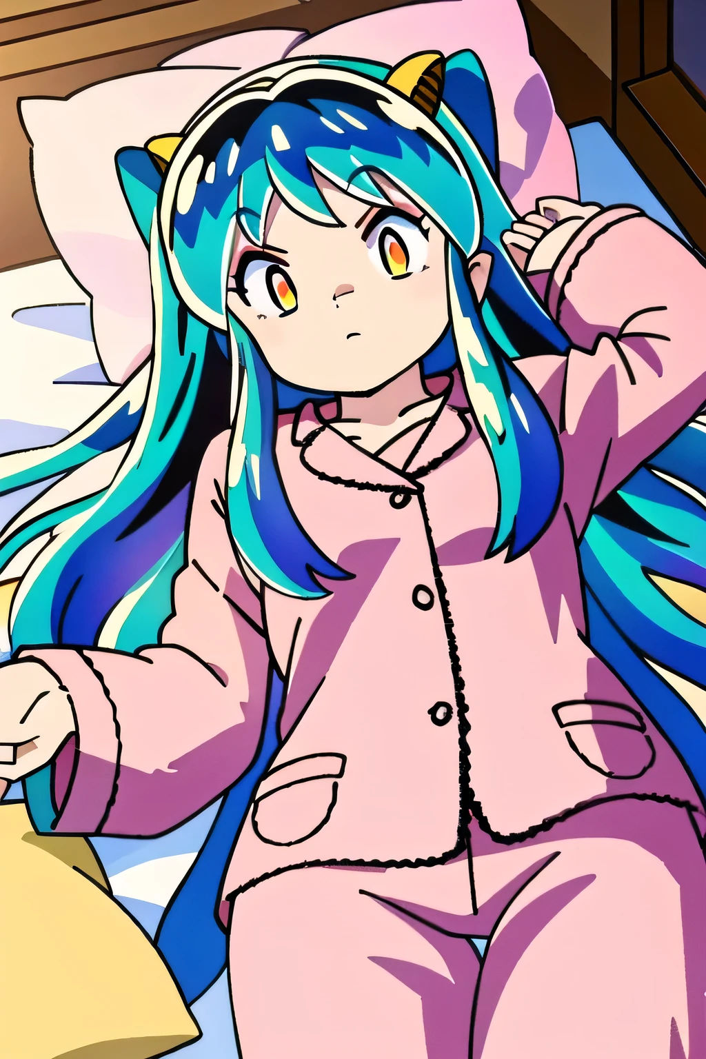 Ram, One girl, pajamas, futon, Lying down and fast asleep、Cute sleeping face,