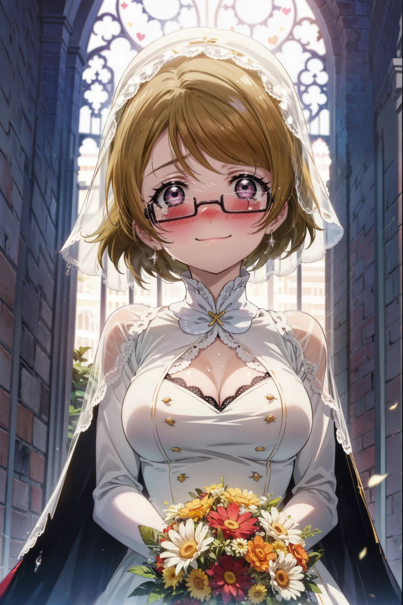 happy smile, smile, Close your mouth,Purple eyes,Black-rimmed glasses,Tears stream down her face,Tears of joy,I cry a lot,