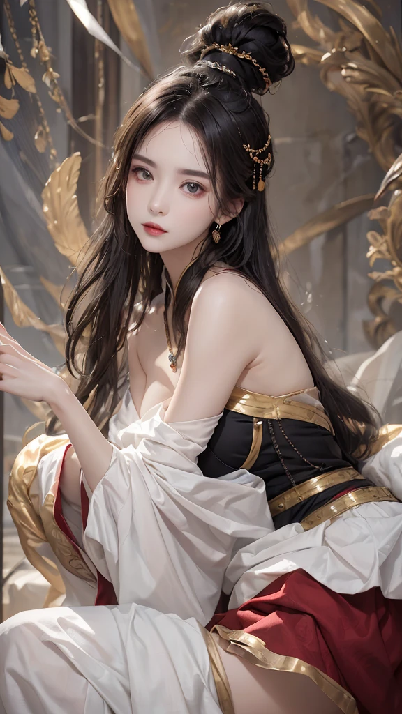 1 Girl, Long black hair and slender braids, (masterpiece, best quality), Soft Light, true portrayal, Realistic, Highly detailed skin and facial texture:1.5, beautiful eyes