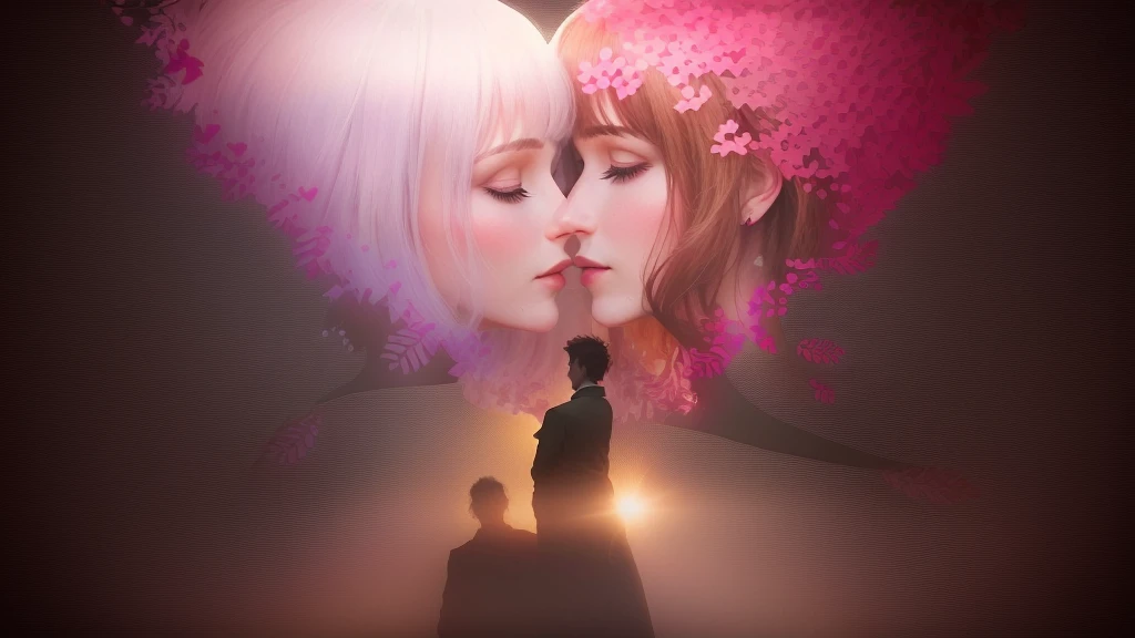 Couple standing under a heart-shaped tree, double exposure of love, Man and woman in love, Photos Pinterest, By Matiya Jama, Love is the beginning of everything, Found photos, By Anna Füssli, lover, Exploitable Images, Painting with shape, growth of a couple, Nico Henrichon, unique silhouettes