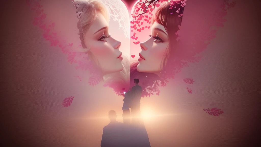 Couple standing under a heart-shaped tree, double exposure of love, Man and woman in love, Photos Pinterest, By Matiya Jama, Love is the beginning of everything, Found photos, By Anna Füssli, lover, Exploitable Images, Painting with shape, growth of a couple, Nico Henrichon, unique silhouettes