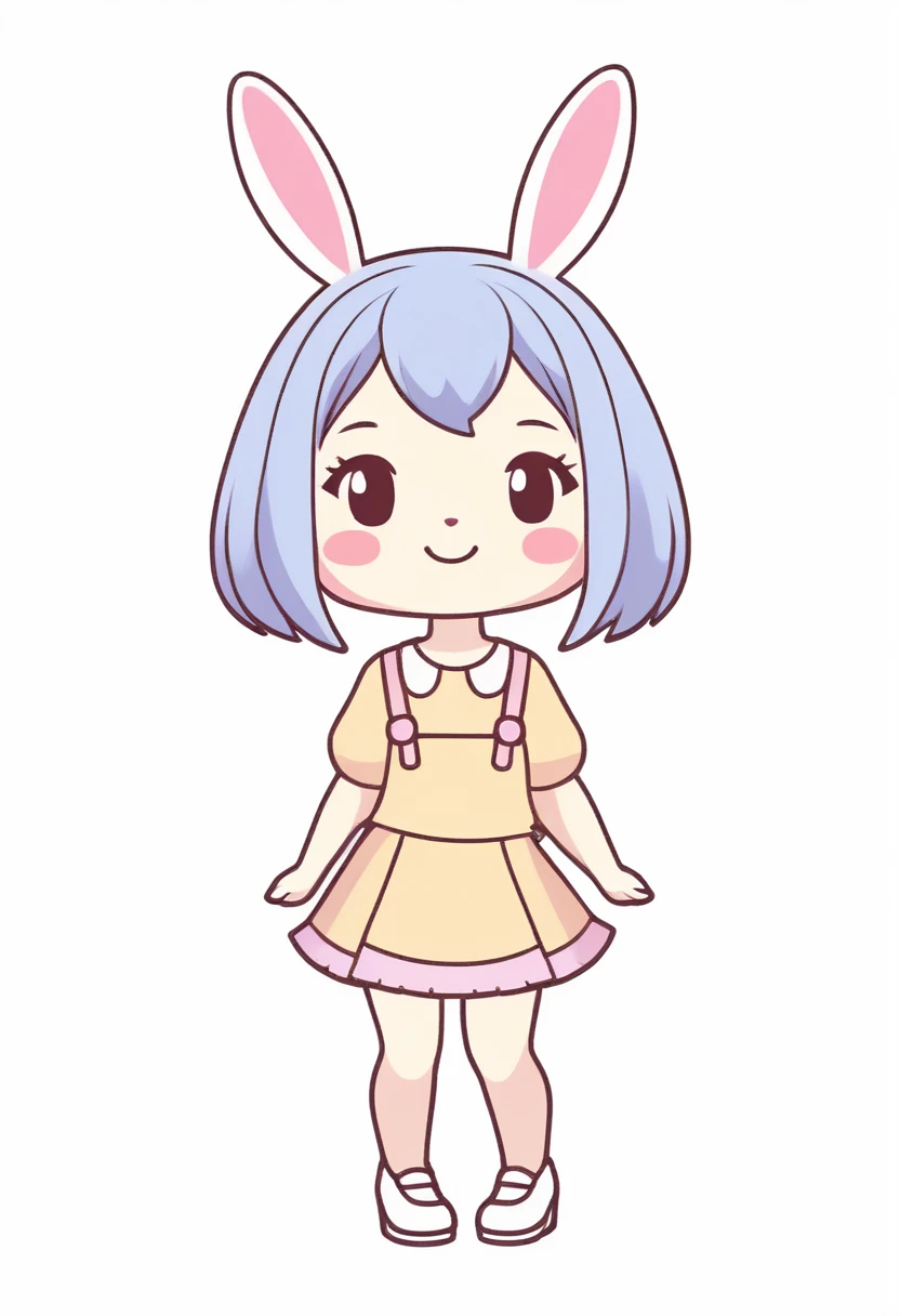 cartoon girl with bunny on top of her head, cute kawaii girl, kawaii anime manga style, portrait of cute anime girl, kawaii chibi, cute cartoon character, kawaii playful pose of a dancer, cute cartoon, ruan cute vtuber, cute illustration, very beautiful cute catgirl, japanese kawaii style, cute anime girl, kawaii manga style, original chibi bunny girl