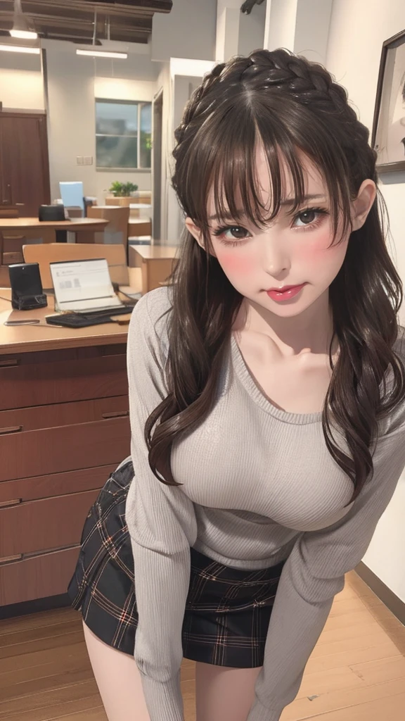 (random porn pose),(Thin type:1.8),(big breasts),(random hairstyle),(Highest image quality,(8k),ultra-realistic,best quality, high quality, high definition, high quality texture,high detail,beautiful detailed,fine detailed,extremely detailed cg,detailed texture,a realistic representation of the face,masterpiece,Sense of presence),sweater,tight mini skirt,stockings,Engineer boot