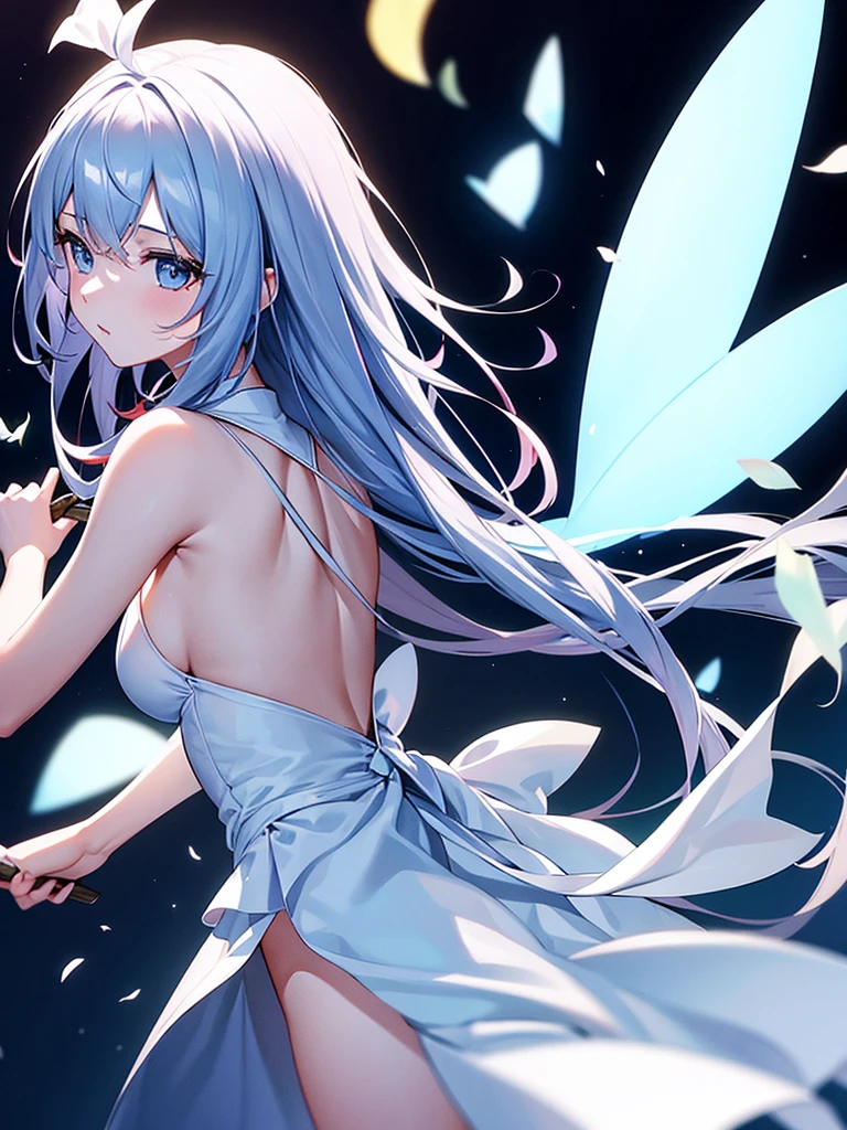 girl, Fairy, White silk, sorrow, Backhand