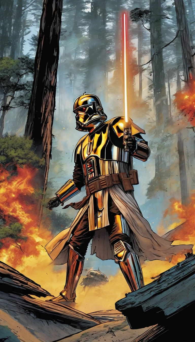 Star wars: Chapter 1: Cengizhan could remember his father’s cool hands, who held him, the fear in his eyes. But it was all in vain. Blaster fire penetrated the trees and people fell in rows. The smell of burnt flesh and ozone-rich air filled the scene. In a desperate attempt, to save his , Cengizhan&#39;s father took him to a nearby cave. "Hide here, my boy. Don&#39;t come out, until it is safe", he whispered, before he disappeared.
