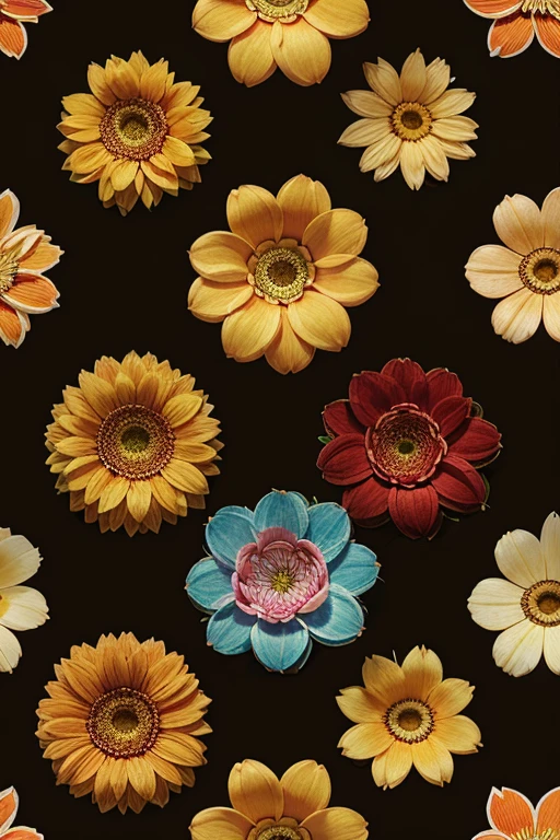 endless seamless pattern flowers, bright shades