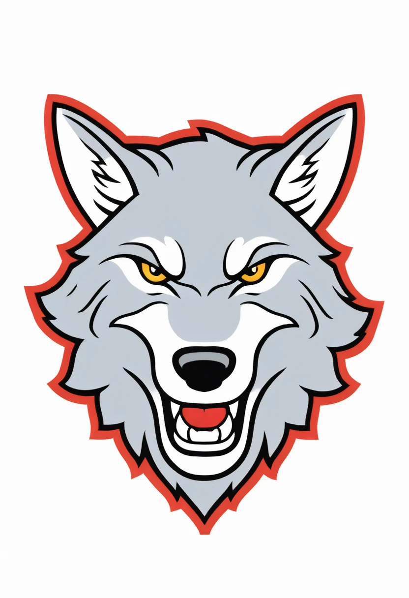 a wolf head with an open mouth and fangs, alpha wolf head, wolf head, mascot illustration, hyper detailed wolf - like face, portrait of a wolf head, angry high moral sexy werewolf, anthro wolf face, correct wolf muzzle, an anthropomorphic wolf, sports team mascot, wolf pelt head, high school mascot