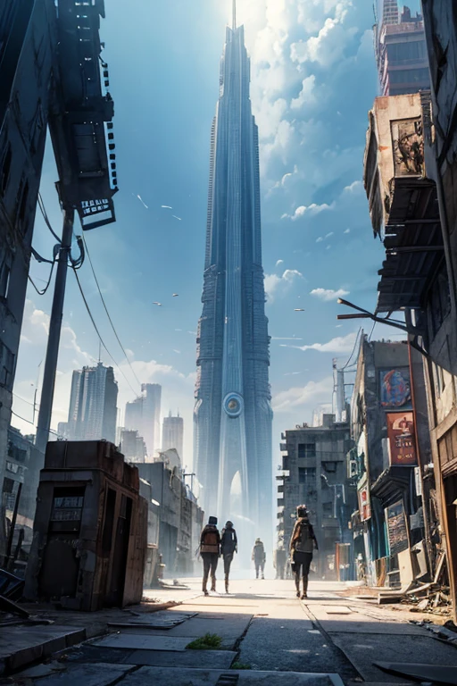 Highest quality、A ruined futuristic city、dim、Surrealism