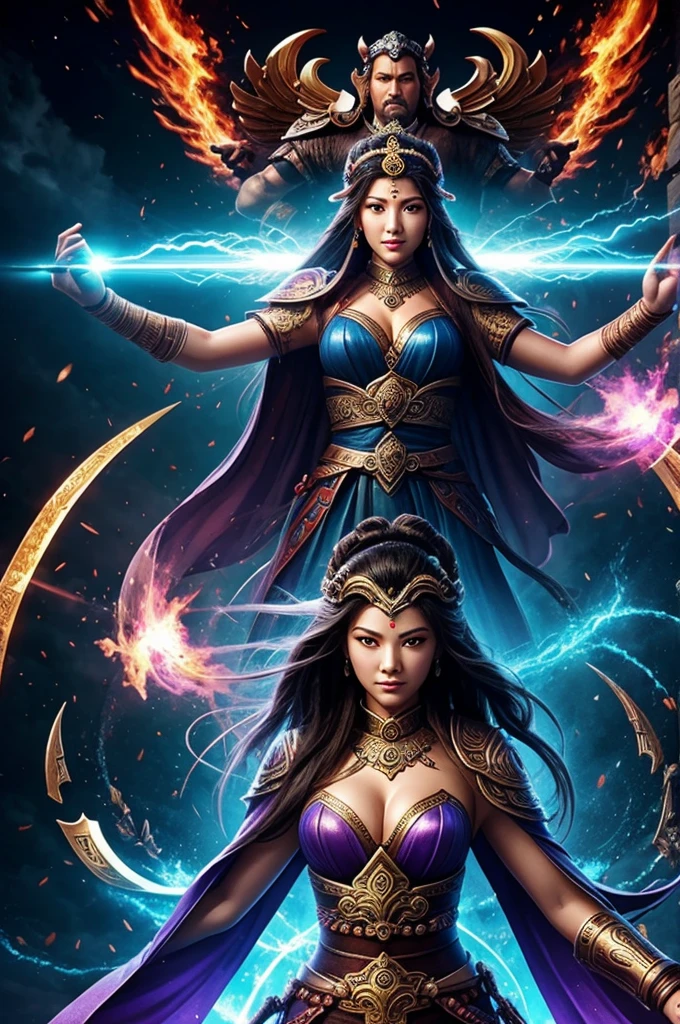 Ai animated image of 7 immortals