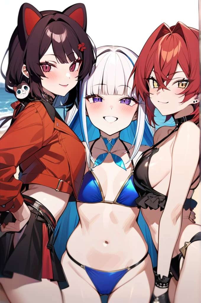 Masterpiece, best quality,3 girl,
bikini, cute pose,smile,gothic
Official style, nijisanji,ange Katrina,inui toko,lize helesta, beach