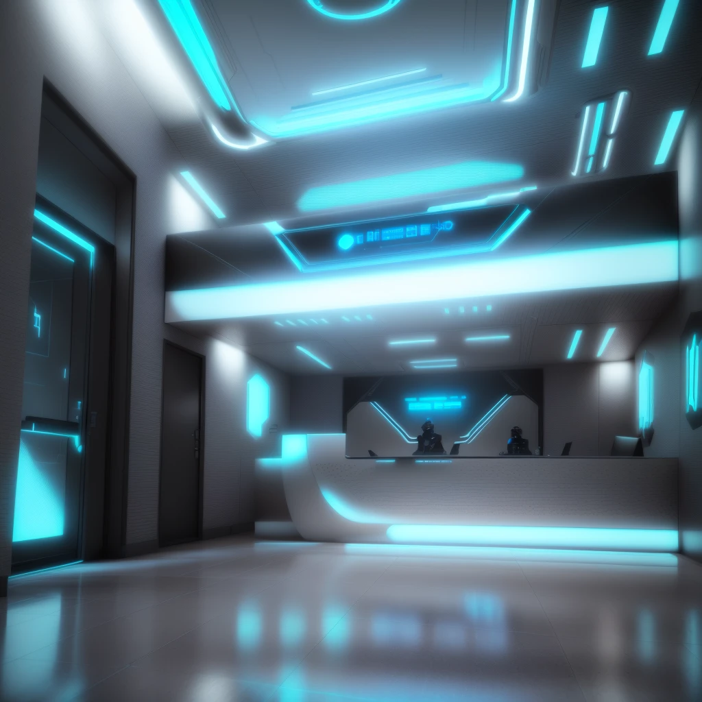 There is a large reception area with a large screen on the wall., Futuristic hall, Futuristic Laboratory, futuristic government chambers, in Futuristic Laboratory room, SF Interior, Futuristic interior, Rendered in Unreal Engine, Futuristic Science Laboratory, Rendered in Unreal Engine 4k hq, Rendered in Unreal Engine 4 k hq, Rendered in Unreal Engine, Rendered in Unreal Engine