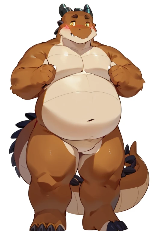 Correct body proportio,solo,male people,bare,Shirtless, A high resolution,obesity,(genitals:1.2), low angle view, (holding penis:2),roadhog,overweight,tongue,foot,naked,semen,furry,azhdaha,dragon