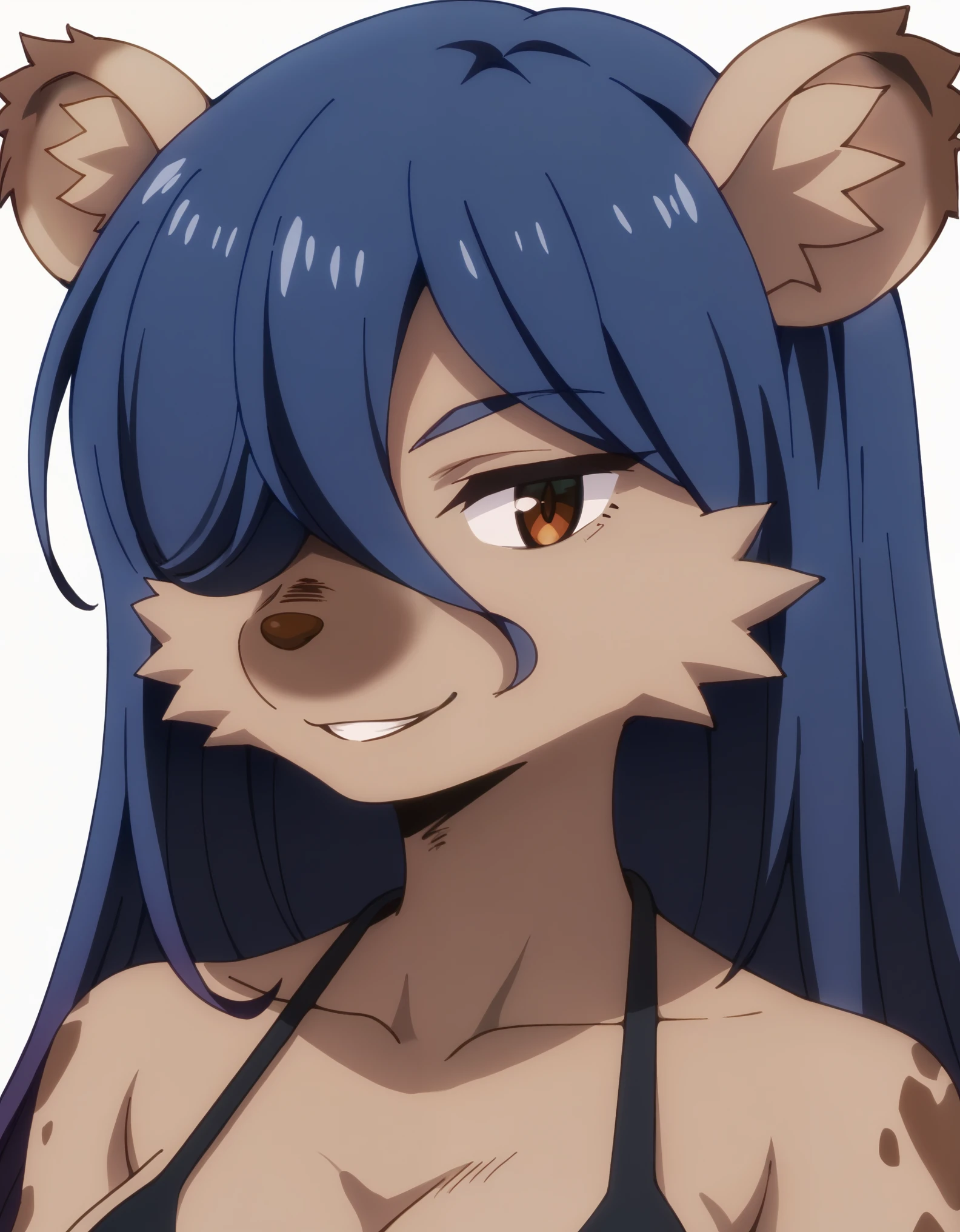 score_9, score_8_up, score_7_up, source_safe, white background, Elza, upper body, smile, furry female,