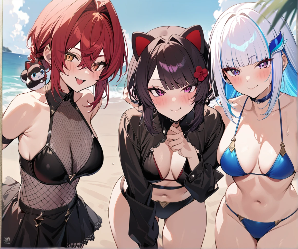 Masterpiece, best quality,3 girl,
bikini, cute pose,smile,gothic
Official style, nijisanji,ange Katrina,inui toko,lize helesta, beach