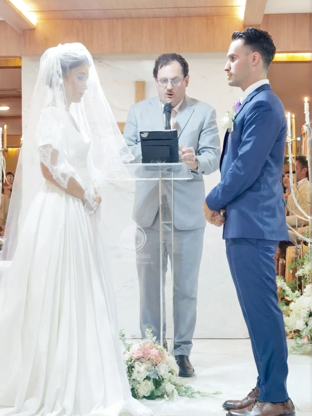 Jew Jesus Christ stand behind us in the wedding in the church