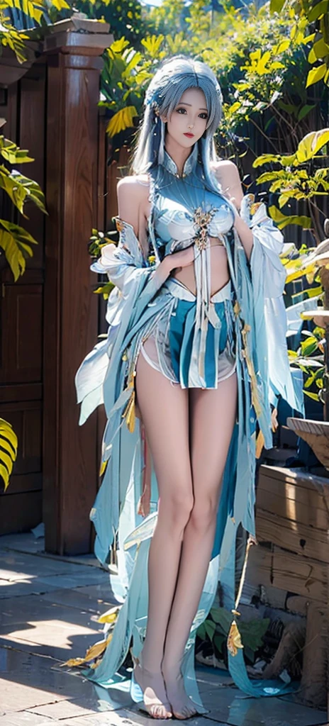 realistic, High resolution, soft light,1 female, whole bod ,very thin with skinny arms and legs ,thin waist , huge exposing breasts with Nipple botch , golden thong ,delicate face , jewellery