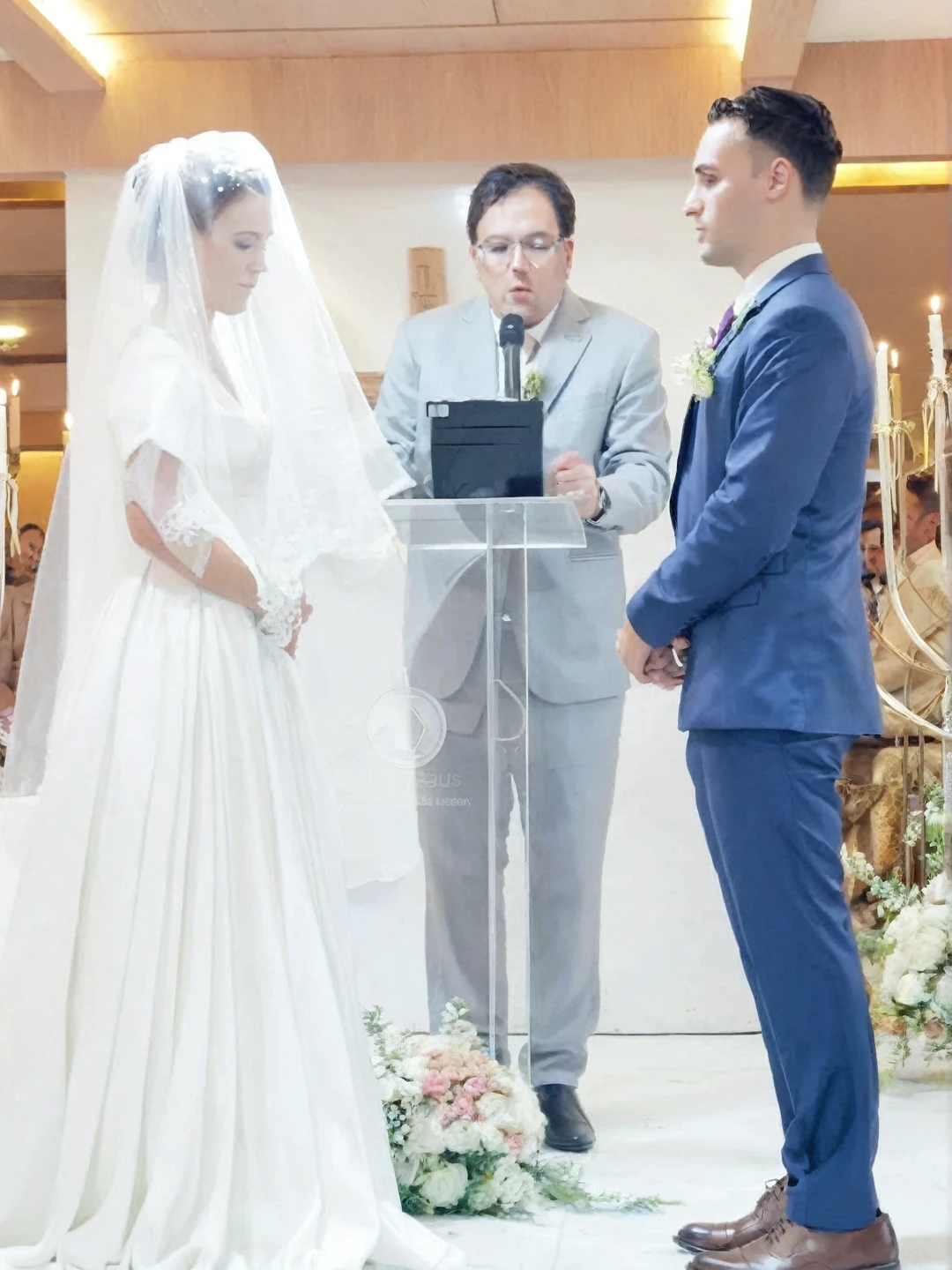 Jew Jesus Christ stand behind us in the wedding in the church