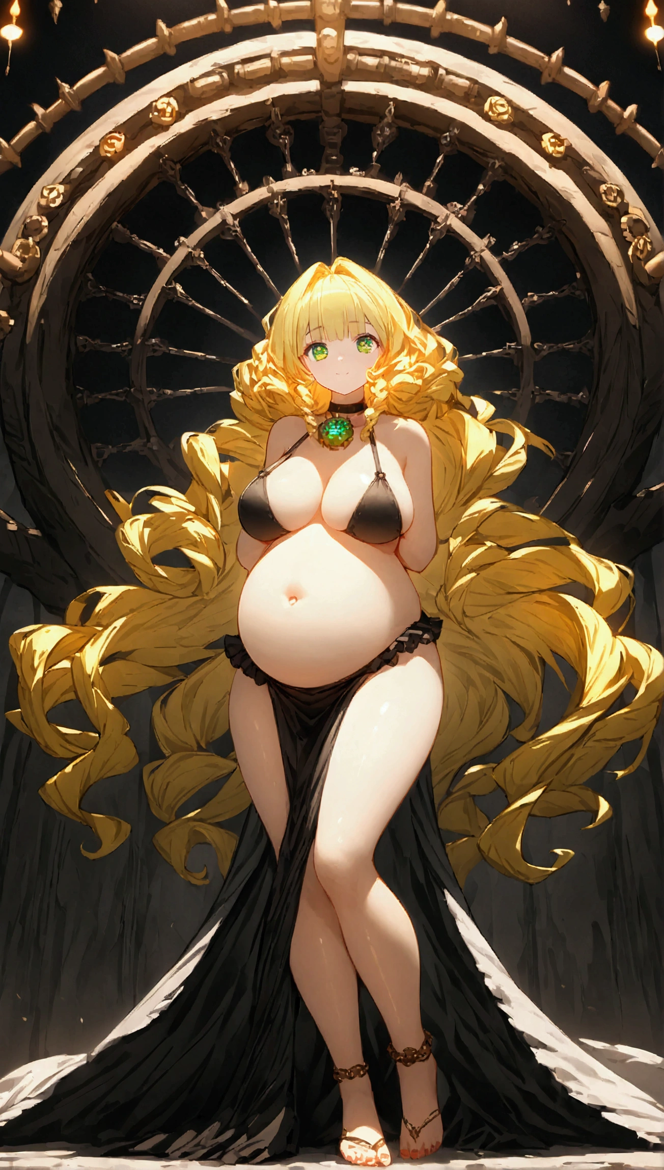 Anime. 1 Girl. Cute girl. Slave. Pregnant. Blonde hair. Long hair. Wavy hair. Green eyes. Beautiful eyes. Perfect eyes. Expressive eyes. Ideal face. Beautiful nose. . Medium breasts. Beautiful breasts. Standing. Standing in a slave market. Full height. Slum. Slave market. Many people. Beautiful character design. Shiny skin. full body nswf. Official art. Extremely detailed CG Unity 8k wallpaper. Ideal lighting. Ultra high resolution 4K. Super detailed 8K resolution. A high resolution.