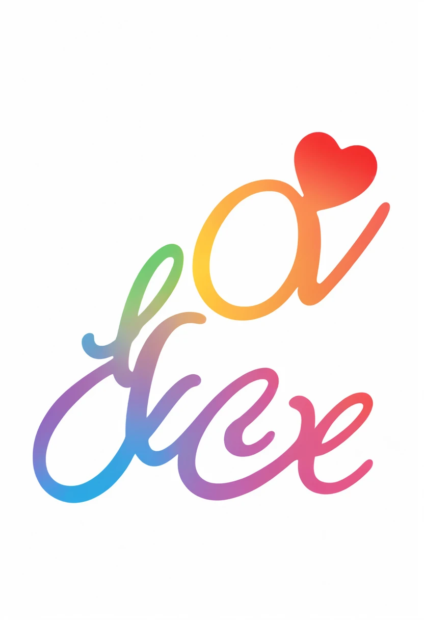 The image features the word Love written in white, cursive lettering, over a vibrant rainbow-colored background with soft gradient strokes of red, orange, yellow, green, blue, and purple.